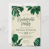 Junggeselinnen-Abschied "Tropical Themed Green Blä Einladung (Vorderseite)