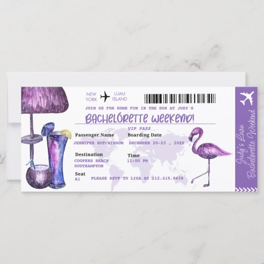 Junggeselinnen-Abschied | Tropische Party Einladun (Vorderseite)