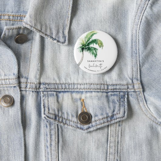 Junggeselinnen-Abschied Tropischer Palmenbaum Button (Beispiel)