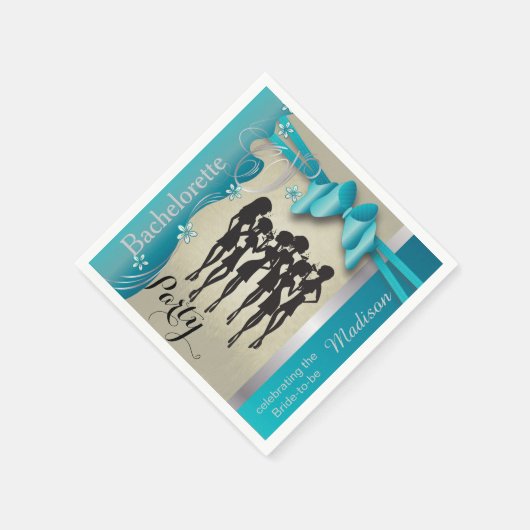Junggeselinnen-Abschied Turquoise Napkins Serviette (Ecke)