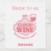 Junggeselinnen-Abschied über Wolkenweinbricht Weinetikett (Einzelnes Label)