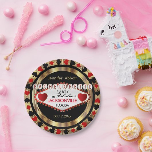 Junggeselinnen-Abschied Vegas Style - DIY City & S Pappteller (Party)
