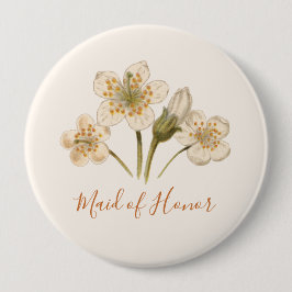 Junggeselinnen-Abschied Vintage Blumenbearbeitung Button