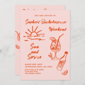 Junggeselinnen-Abschied von Funky Hand Drawn Scrib Einladung (Vorne/Hinten)