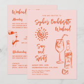 Junggeselinnen-Abschied von Funky Hand Drawn Scrib Einladung (Vorne/Hinten)