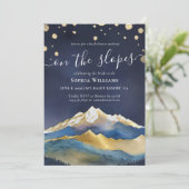 Junggeselinnen-Abschied Wasserfarben Goldfussgebir Einladung (Stehend Vorderseite)