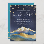 Junggeselinnen-Abschied Wasserfarben Goldfussgebir Einladung (Vorne/Hinten)