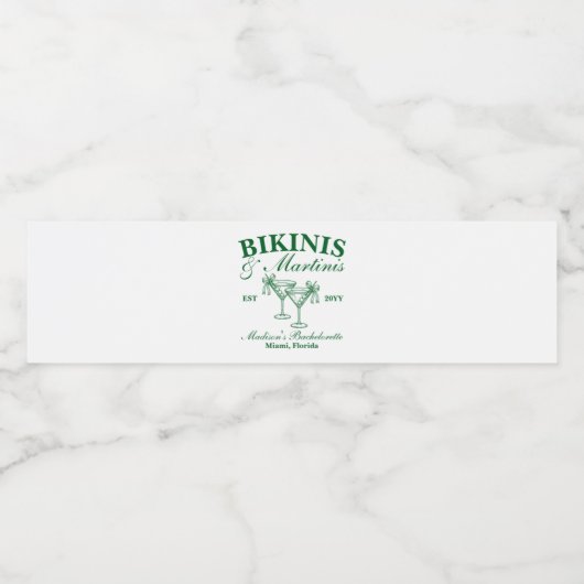 Junggeselinnen-Abschied-Wasserzeichen Bikini und M Wasserflaschenetikett (Einzelnes Label)