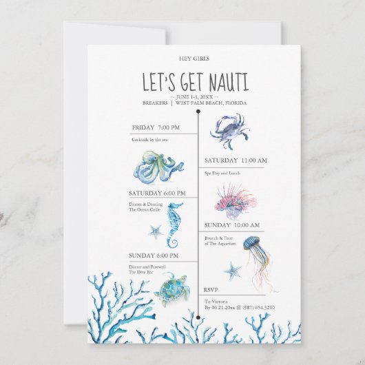 Junggeselinnen-Abschied Watercolor (Vorderseite)