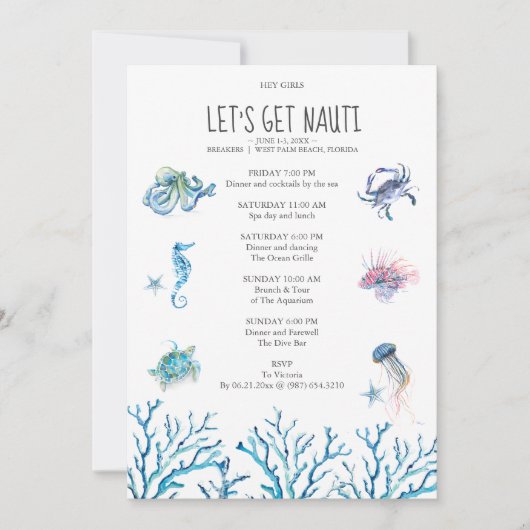 Junggeselinnen-Abschied Watercolor (Vorderseite)