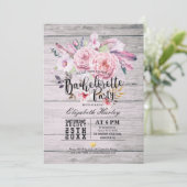 Junggeselinnen-Abschied Watercolor Boho Blumenzaub Einladung (Stehend Vorderseite)