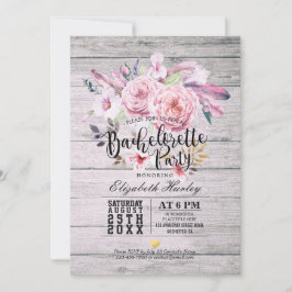 Junggeselinnen-Abschied Watercolor Boho Blumenzaub Einladung