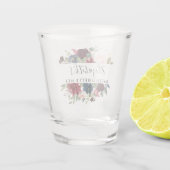 Junggeselinnen-Abschied "Watercolor Burgund Blauer Schnapsglas (Rückseite)