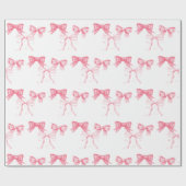 Junggeselinnen-Abschied "Watercolor Pink Bow" Geschenkpapier (Flach)
