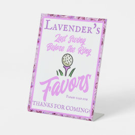 Junggeselinnen-Abschied Wedding Golfing Lavender L Sockelschild