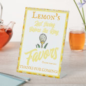 Junggeselinnen-Abschied Wedding Golfing Yellow Whi Sockelschild (In Situ)