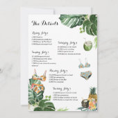 Junggeselinnen-Abschied Weekend Einladung (Rückseite)