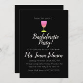 Junggeselinnen-Abschied Weinglas Ombre Einladung (Vorne/Hinten)