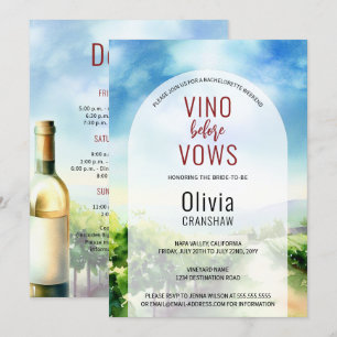 Junggeselinnen-Abschied Weinprobe Zielort Einladung