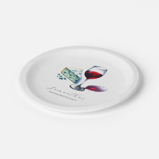 Junggeselinnen-Abschied Weinverkostung Pappteller (Schrägansicht)