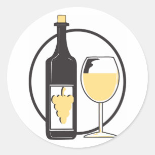 Junggeselinnen-Abschied/Weißwein Runder Aufkleber