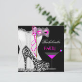 Junggeselinnen-Abschied White Corset Pink Leopard Einladung (Stehend Vorderseite)