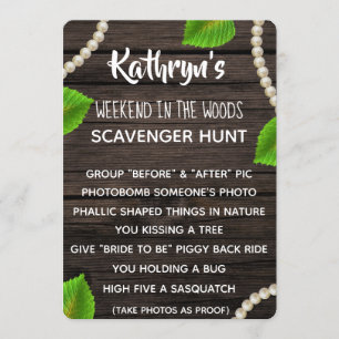 Junggeselinnen-Abschied Woodsy Scavenger Hunt Einladung