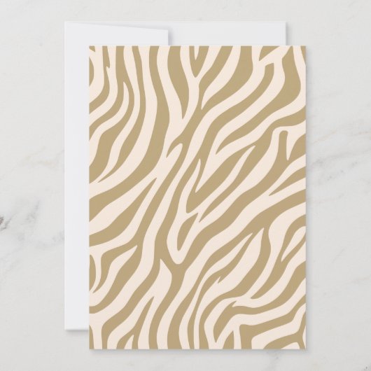 Junggeselinnen-Abschied-Zebra Print-Beige- Einladung (Rückseite)