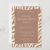 Junggeselinnen-Abschied-Zebra Print-Mousse Einladung (Vorderseite)