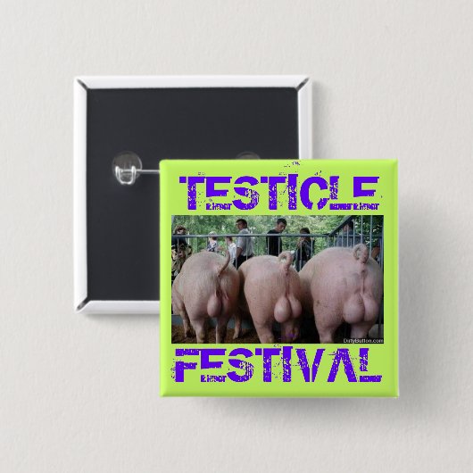 Junggeselinnen-Abschieds-Button-Testikel knöpft Button (Vorne & Hinten)