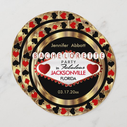 Junggeselinnen-Abschieds-Einladung - DIY Stadt u. Einladung (Vorne/Hinten)