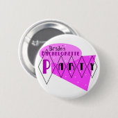 Junggeselinnen-Abschieds-Rosa-Gewohnheits-Button Button (Vorne & Hinten)