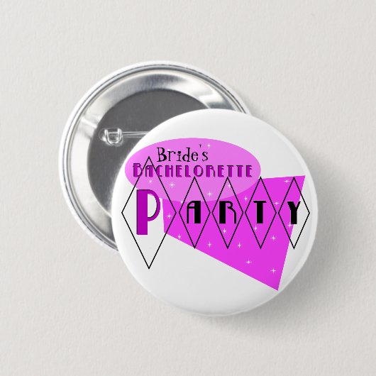 Junggeselinnen-Abschieds-Rosa-Gewohnheits-Button Button (Vorne & Hinten)