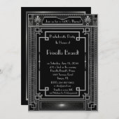 Junggeselinnen-Abschiedseinladung, großes Gatsby, Einladung (Vorne/Hinten)