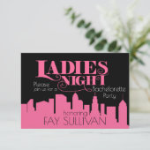 Junggeselinnen-Abschiedseinladungsentwurf Einladung (Stehend Vorderseite)