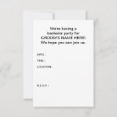 Junggeselle Einladung (Rückseite)