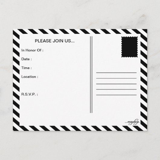 Junggeselle Einladungspostkarte (Rückseite)