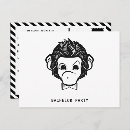 Junggeselle Einladungspostkarte (Vorne/Hinten)