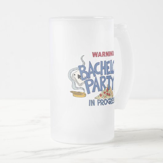 Junggeselle-Party-Bier-Tasse Mattglas Bierglas (VorderseiteRechts)