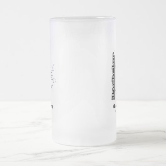 Junggeselle-Party - Bräutigambier-Tassen u. Mattglas Bierglas (Mittel)