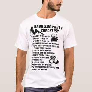 Junggeselle-Party-Checklistenfreund T-Shirt