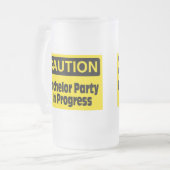 Junggeselle-Party laufend Mattglas Bierglas (Vorderseite Links)