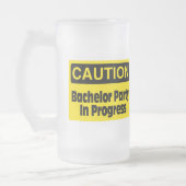 Junggeselle-Party laufend Mattglas Bierglas (Links)