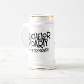 Junggeselle-Party-laufendes Bier Stein Bierglas (Vorderseite Links)