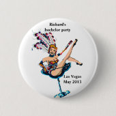 Junggeselle-Party namebadge Vegas-Kasino-Thema Button (Vorderseite)