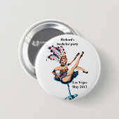 Junggeselle-Party namebadge Vegas-Kasino-Thema Button (Vorne & Hinten)
