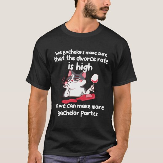Junggesellen Katzen Partys T-Shirt (Vorderseite)