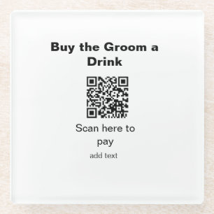 Junggesellen-Scan per QR-Code, um dem Bräutigam ei Glasuntersetzer