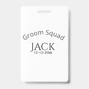 Junggesellen-Team-Name Datum Jahr fett gedruckter  Ausweis
