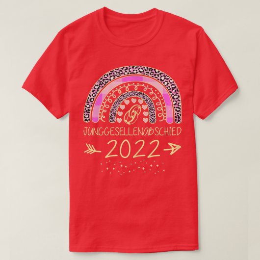 Junggesellenabschied 2022 T-Shirt Rainbow Leopa (Design vorne)